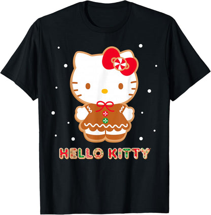 Hello Kitty Christmas Gingerbread Kitty with Candy Buttons T-Shirt