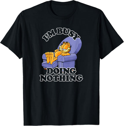 Garfield I'm Busy Doing Nothing Recliner Time Cartoon Cat T-Shirt