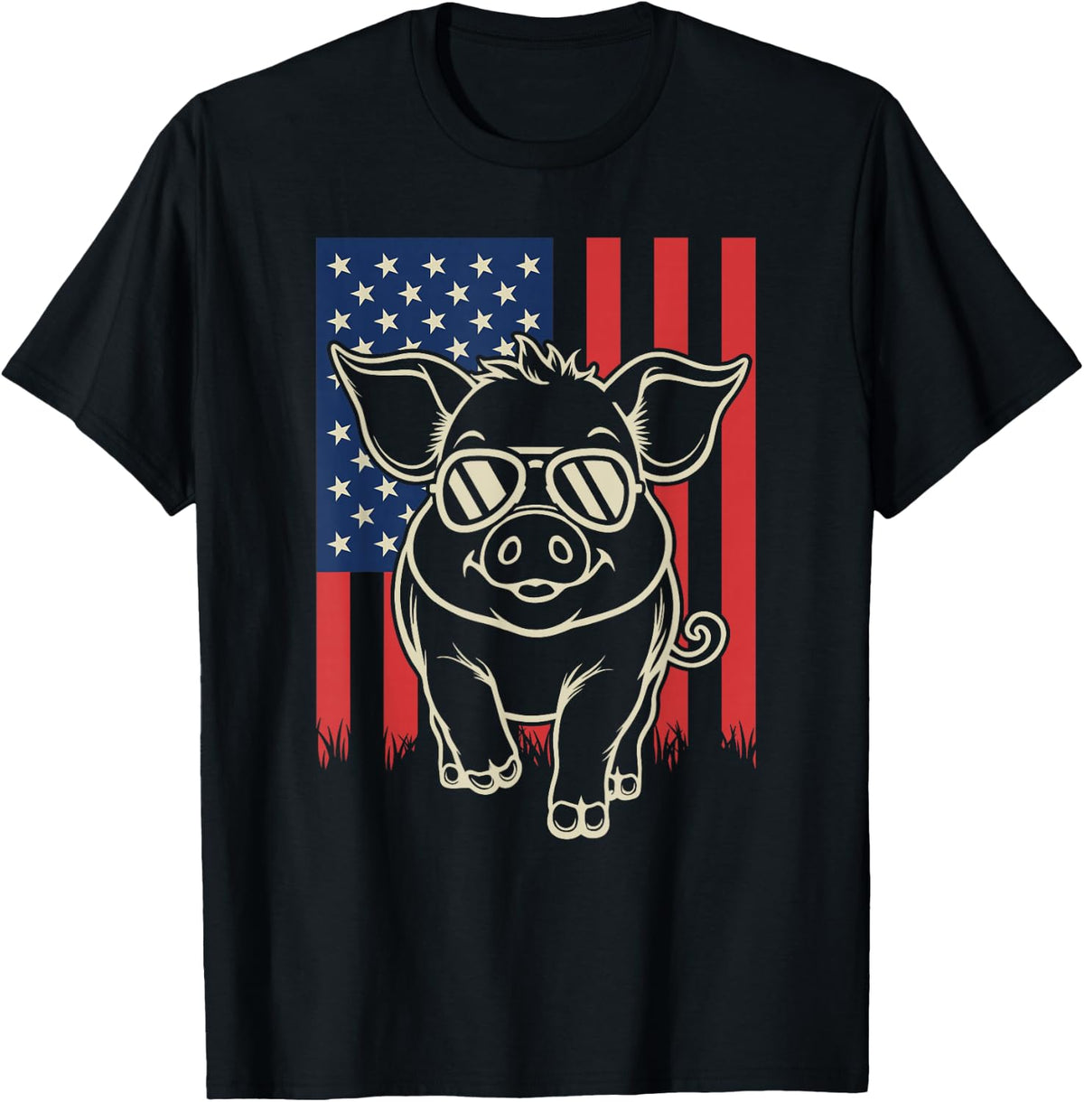 Funny Pig Lover Farmer Farm Animal 4th of July T-Shirt