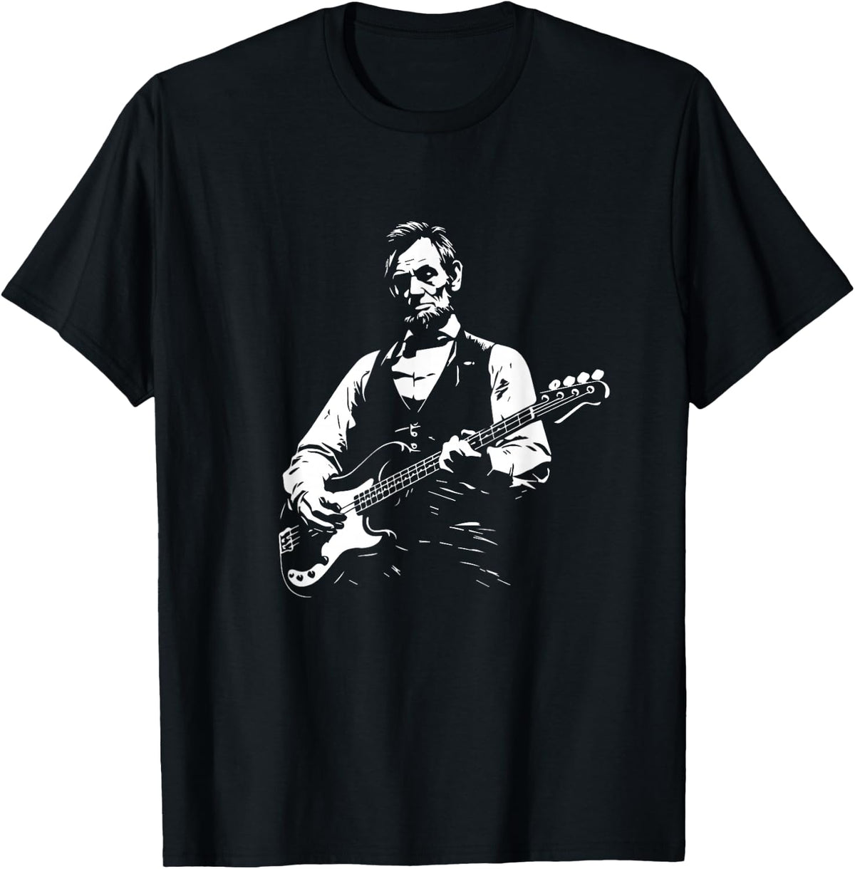 President Lincoln Playing a Four-String Bass Guitar T-Shirt