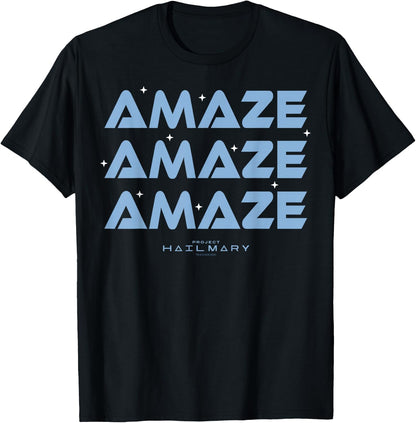 Project Hail Mary Amaze Repeat Typography Graphic Tees and T Shirts for Men and Women