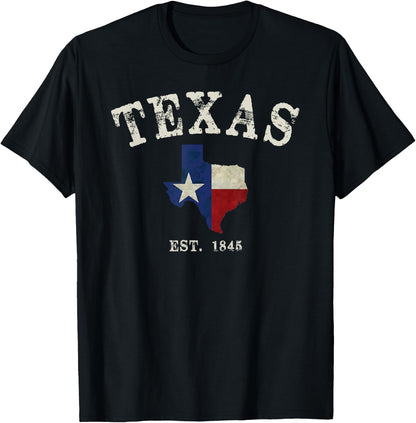 Distressed Texas State Flag Map T-Shirt