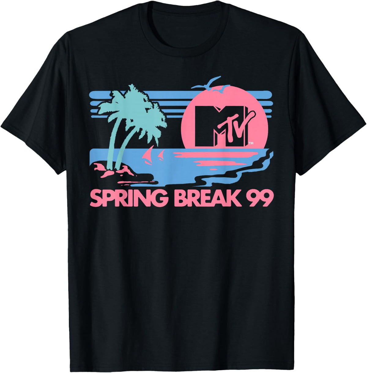 MTV Pastel Colors Beach Spring Break Logo T-Shirt T-Shirt