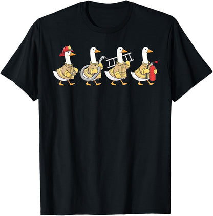 Firefighter Silly Goose Fireman Fire Department T-Shirt