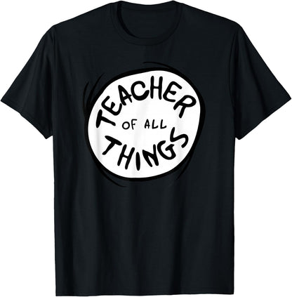 Dr. Seuss Teacher of All Things Red Emblem T-Shirt
