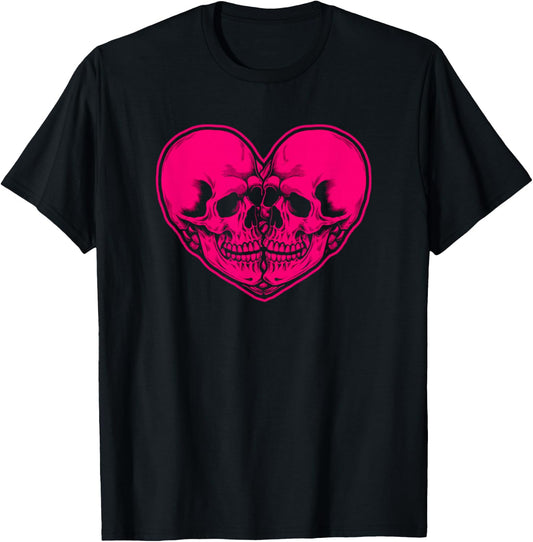 Two Skulls Make The Shape Of A Heart Creepy Cute T-Shirt