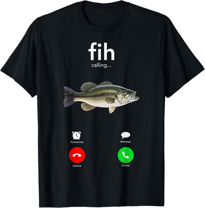 Fih Calling Misspelled Fish Meme Humor T-Shirt