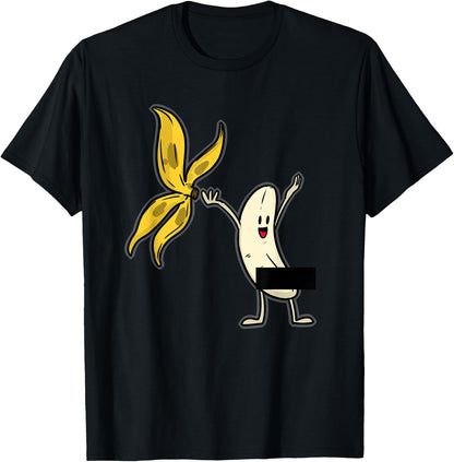 Banana Striptease Censored Naked Funny Adult Tee T-Shirt