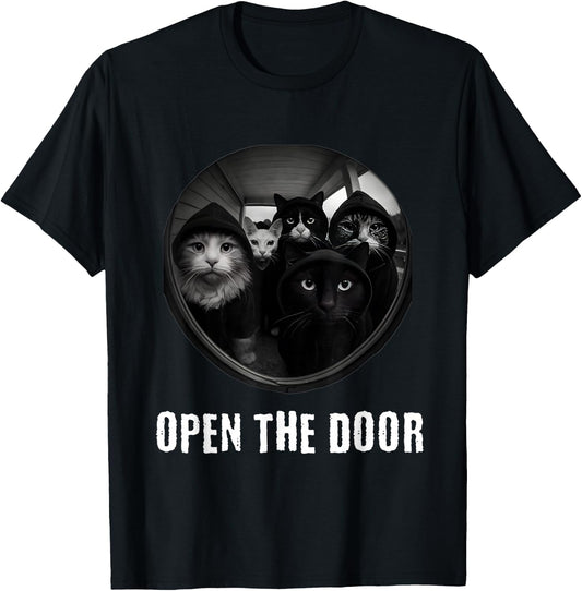 Vintage Open The Door Funny Meme Gang Sarcastic Cat Lover T-Shirt