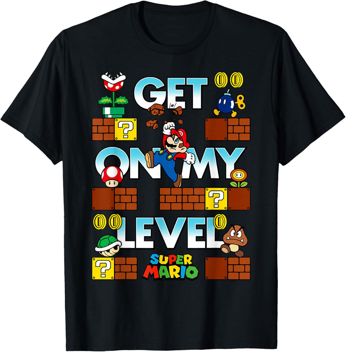 Super Mario Get On My Level Game Play Poster T-Shirt