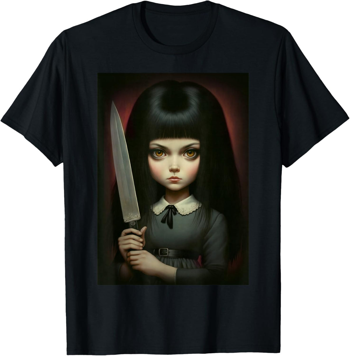 Last Gasp Graphics Sinister Girl Holding Knife T-Shirt