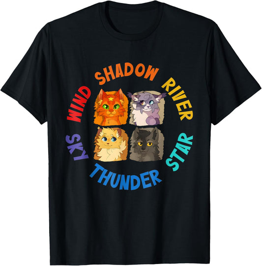 Wind Shadow River Star Thunder Sky Cat Feline,Fire Star Cat T-Shirt