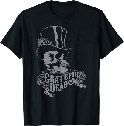 Grateful Dead Skull with Top Hat and Roses Vintage Band T-Shirt