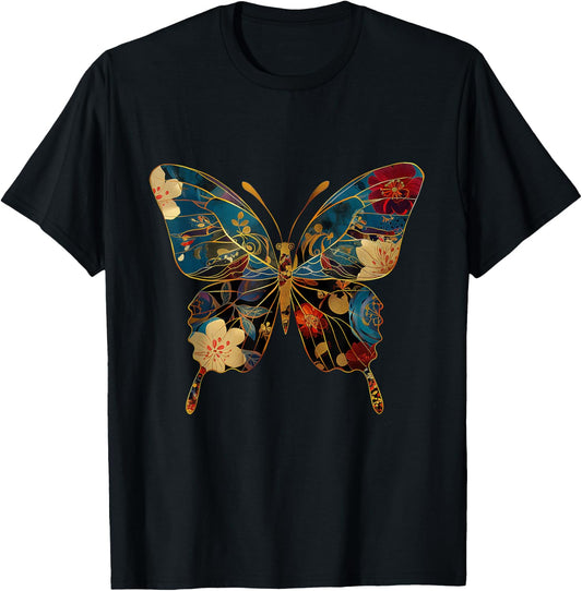 Butterfly Floral Vintage Flower Fairycore Artistic Butterfly T-Shirt