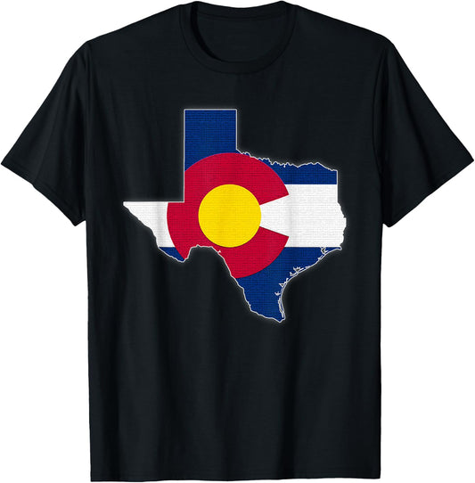 TEXAS STATE MAP COLORADO CO Flag Roots Men Women Gift T-Shirt