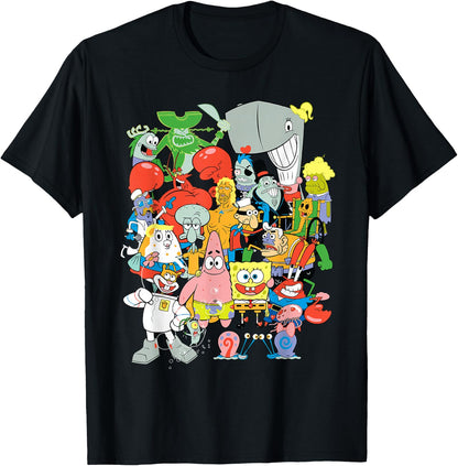 Spongebob Squarepants Cast of Characters T-Shirt Tee for Men Women