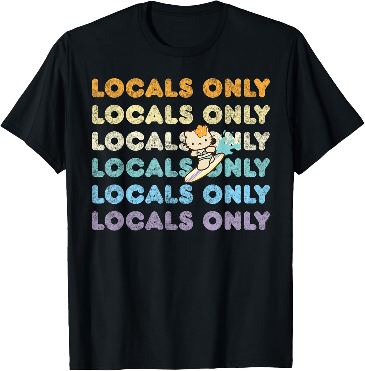Hello Kitty Locals Only Surfing Surfer T-Shirt