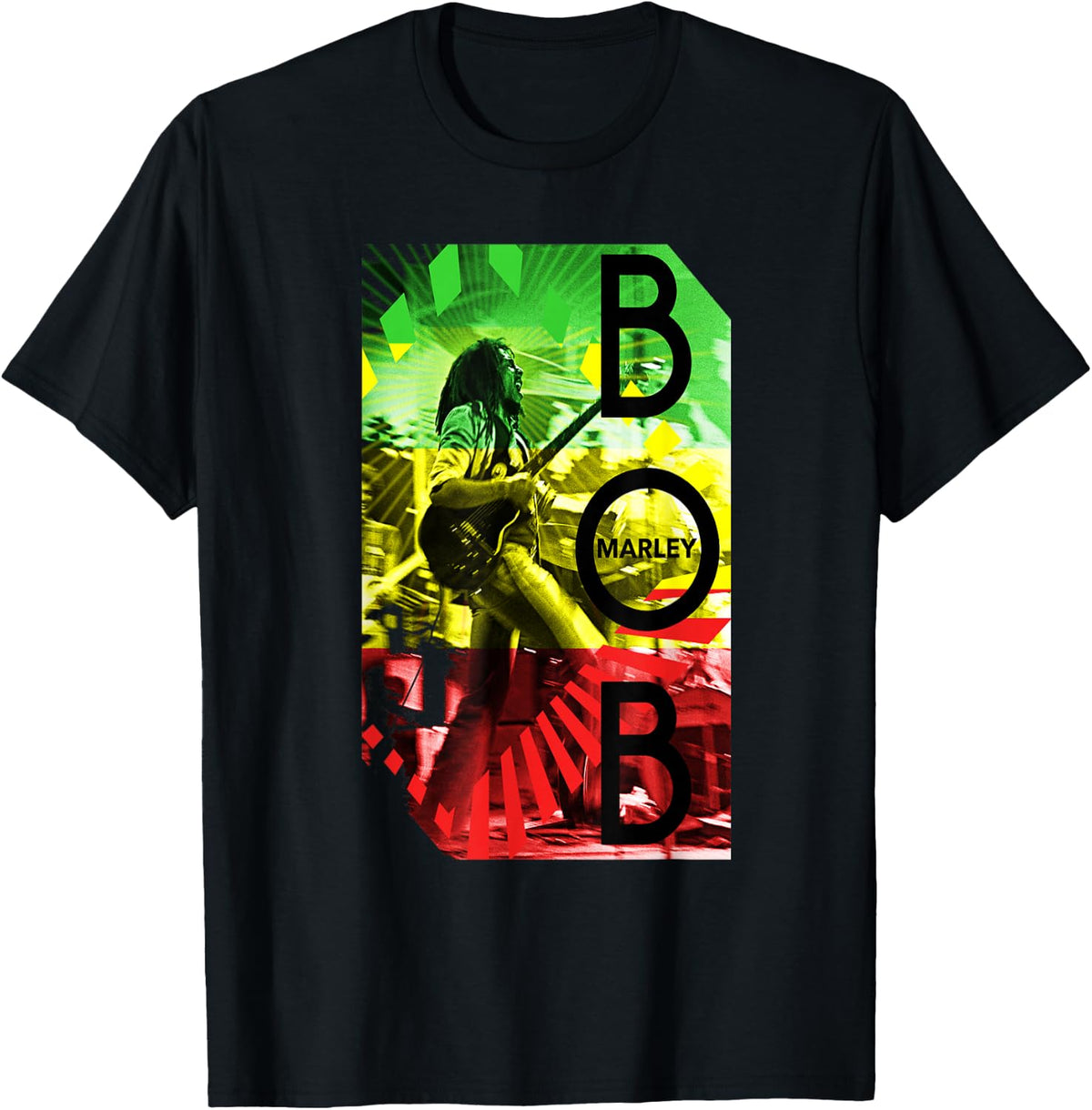 Bob Marley Concert Rasta Stripe T-Shirt