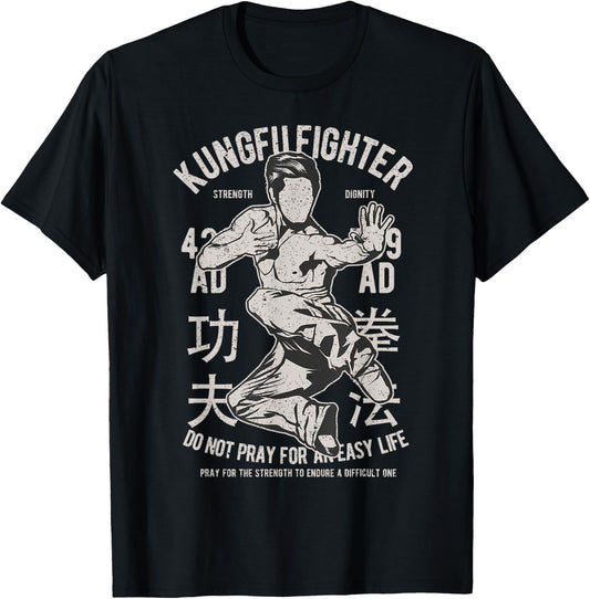 Vintage Kung Fu Shirt Men's Kung Fu Fighter Retro Kung Fu T-Shirt