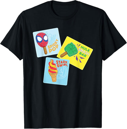 Marvel Spider-Man & Avengers Summer Beach Ice Cream Treats T-Shirt