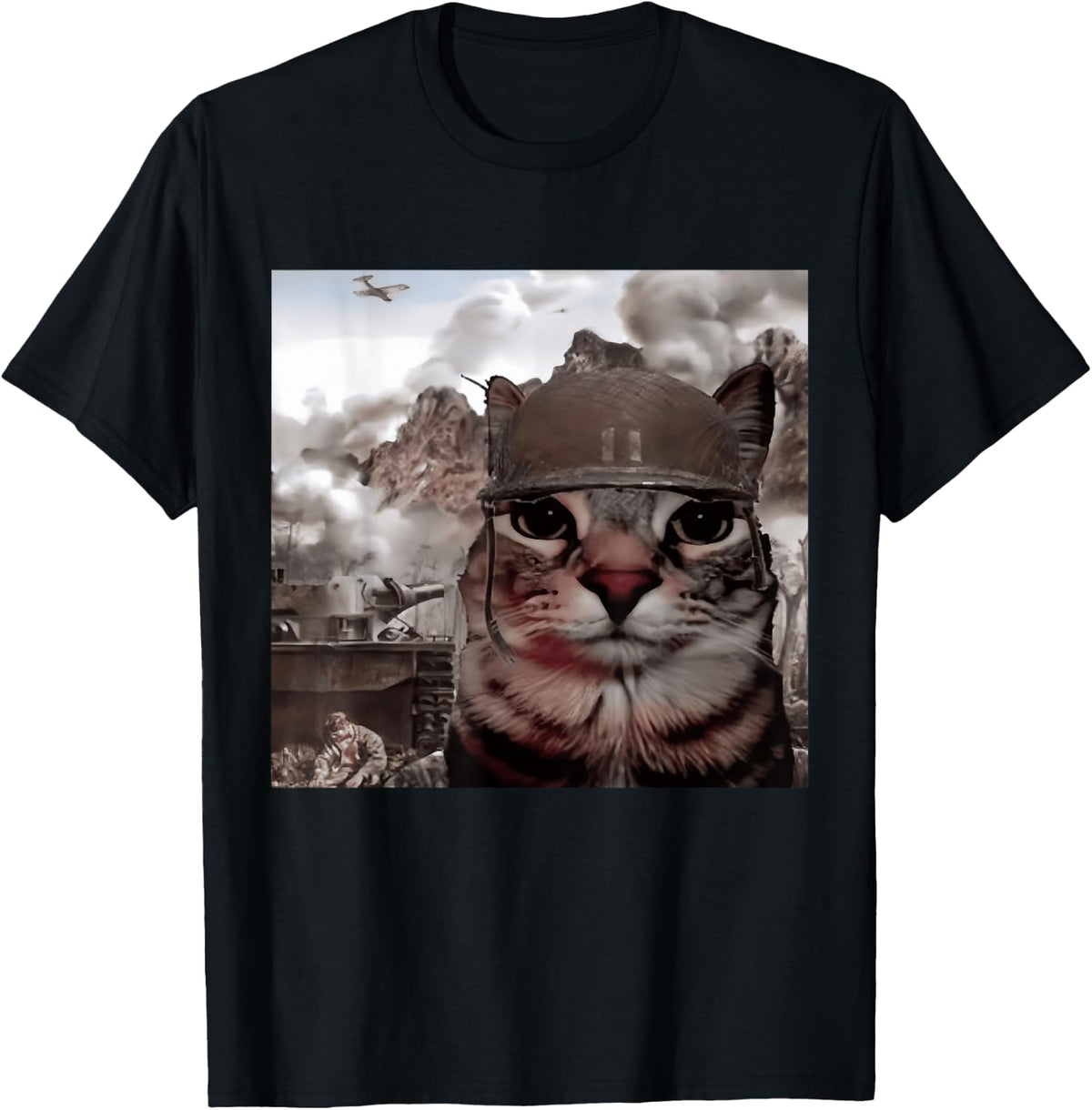 Funny Gen Alpha Meme Soldier Cat Hilarious World War Joke T-Shirt