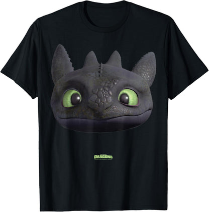 DreamWorks Dragons Toothless Night Fury Big Face Costume 3D T-Shirt