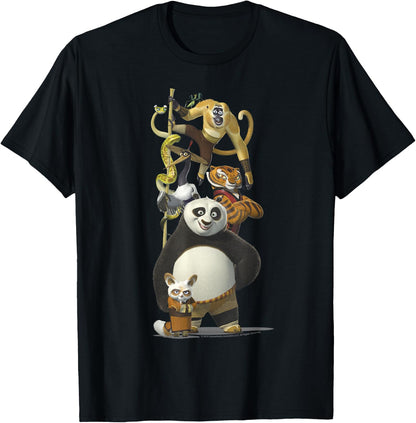 Kung Fu Panda Po and The Furious Five Portrait T-Shirt