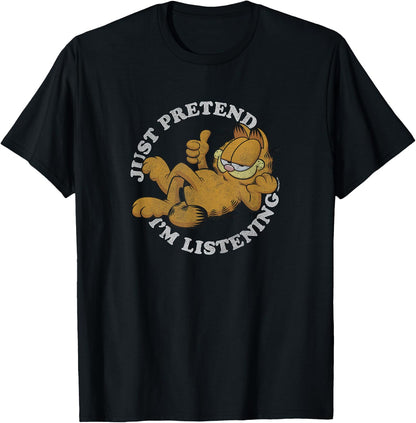 Garfield Just Pretend I'm Listening T-Shirt Small