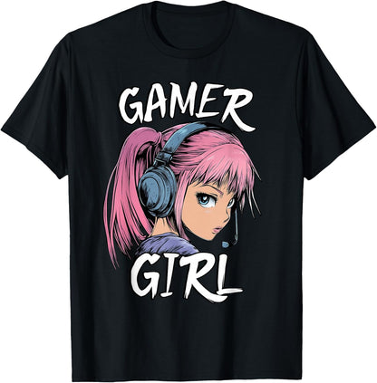 Gamer Girl Shirt for Girls Teens Women Video Gaming Graphic T-Shirt