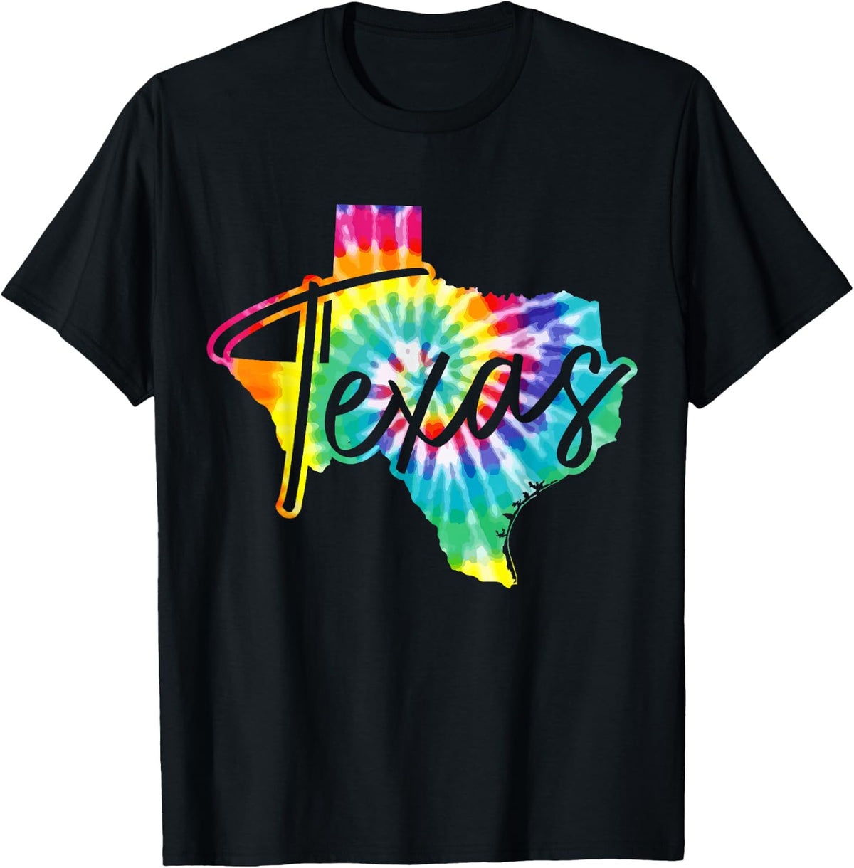 Texas Tie Dye State Map Pride Hippie Vintage Retro T-Shirt