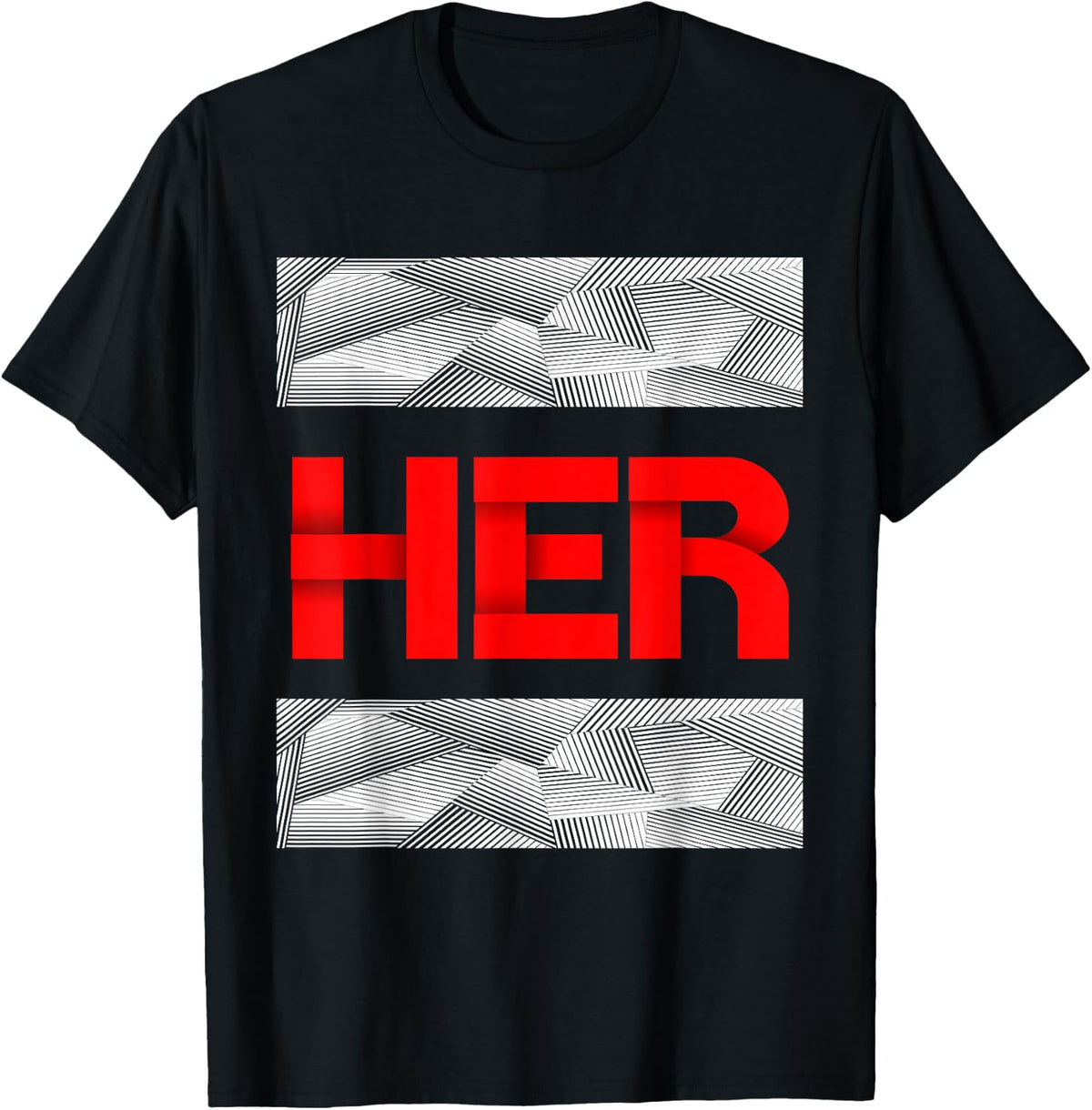 Red & White She is HER Red & White Color Graphic T-Shirt