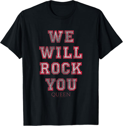 Queen Official We Will Rock You Block Letters T-Shirt