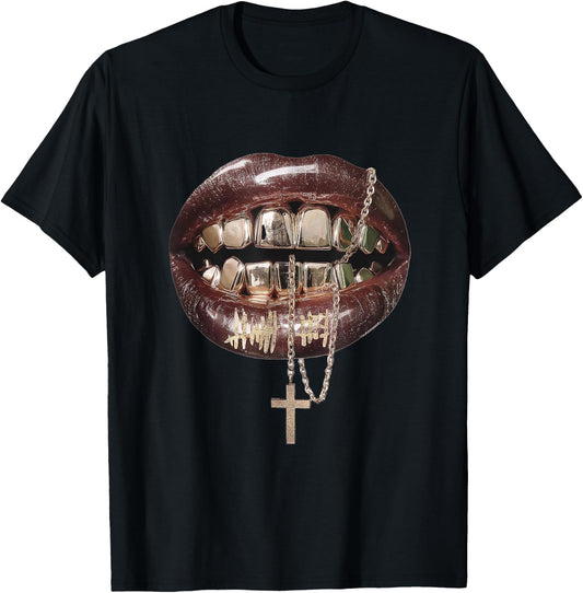 Women's Lips Print Graphic Y2K 2000s Vintage Summer Tops T-Shirt