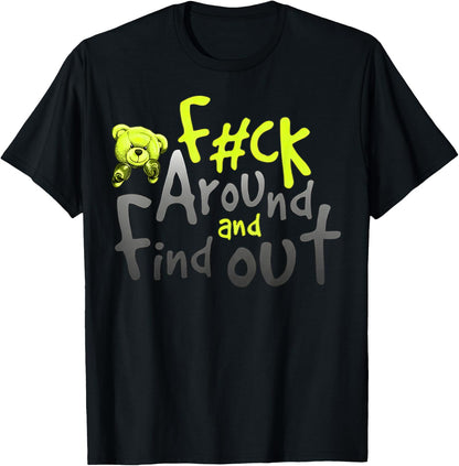 Neon Yellow Black Cool Grey Graphic Match T-Shirt
