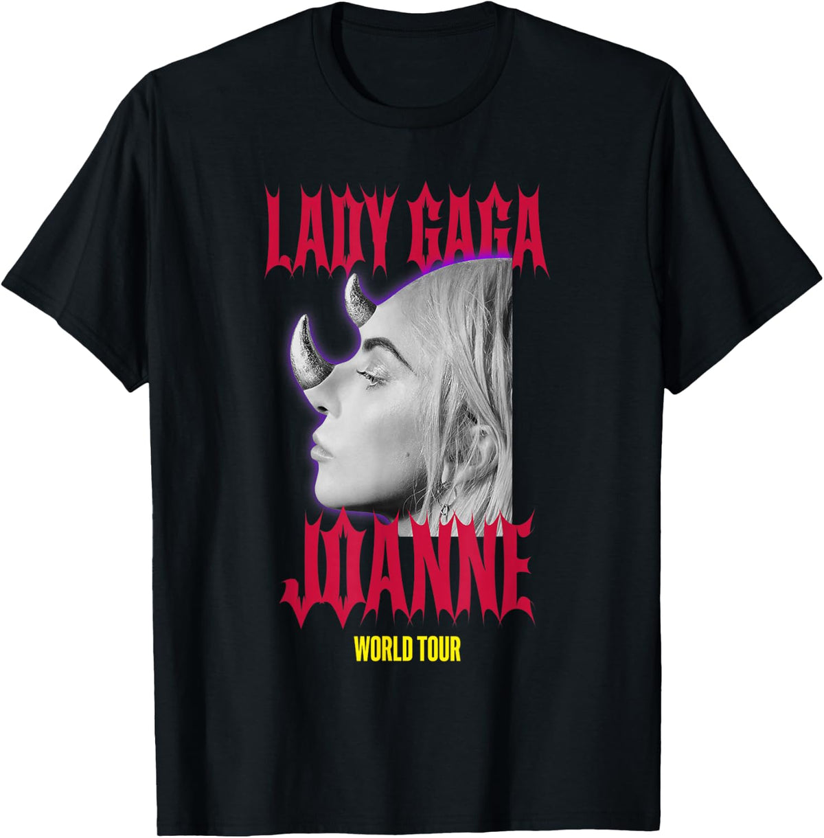 Lady Gaga Official Horns Black T-Shirt Small