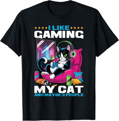Gamer Gaming Cat Video Game T-Shirt