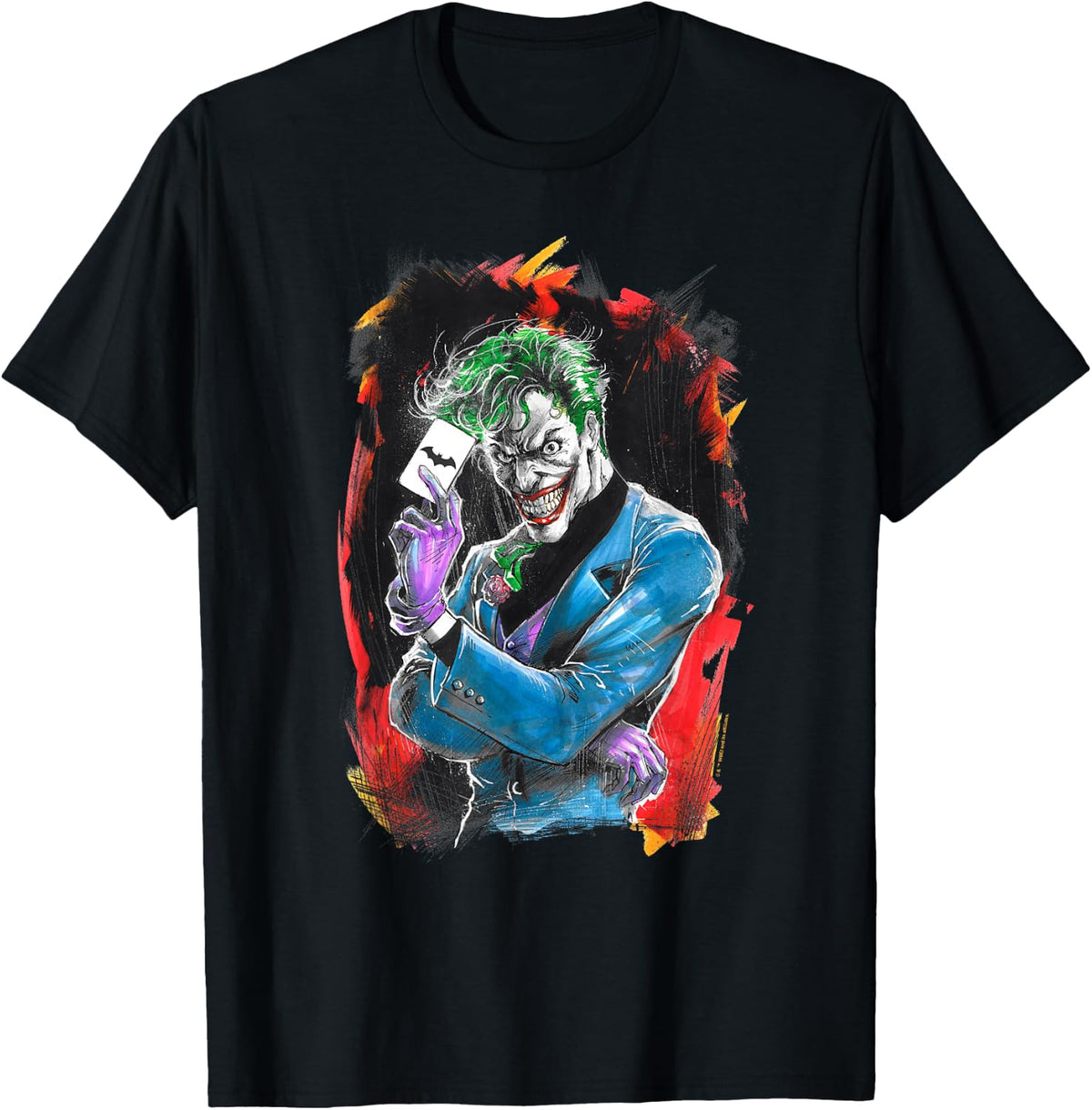 WB100 DC Comics Joker Prince of Crime Flaming Card T-Shirt
