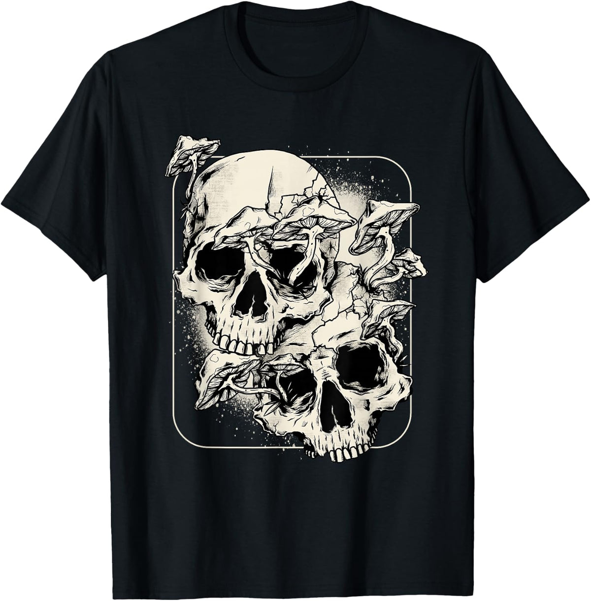 Skull Mushroom Goth Morel Mushroom Art Emo T-Shirt