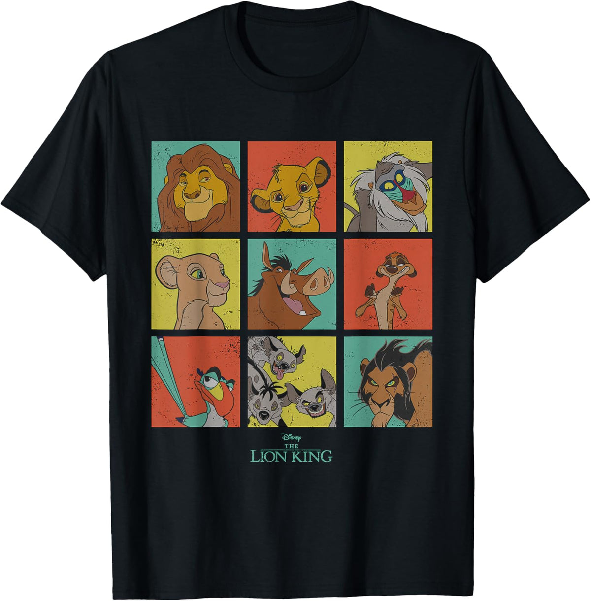 Disney The Lion King Characters 90s Grid T-Shirt
