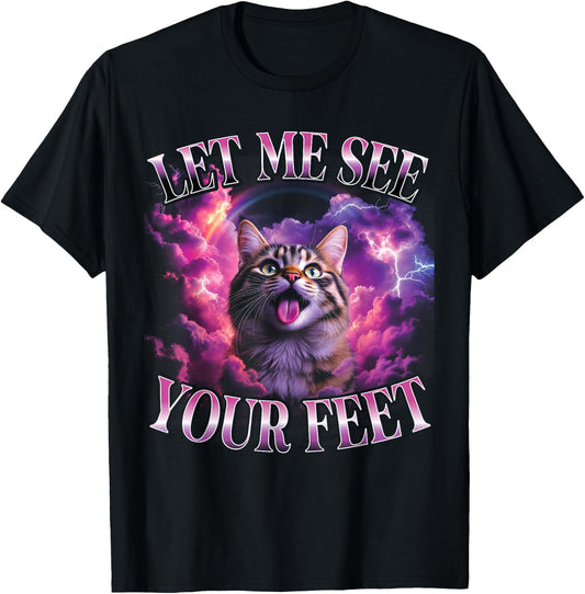 Your Feet Funny Offensive Cat Meme Y2K Bootleg Graphic T-Shirt