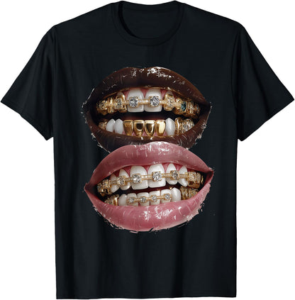 Women's Lips Print Graphic Y2K 2000s Vintage Summer Tops T-Shirt