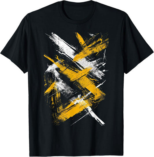 Yellow And Black Dynamic Art T-Shirt