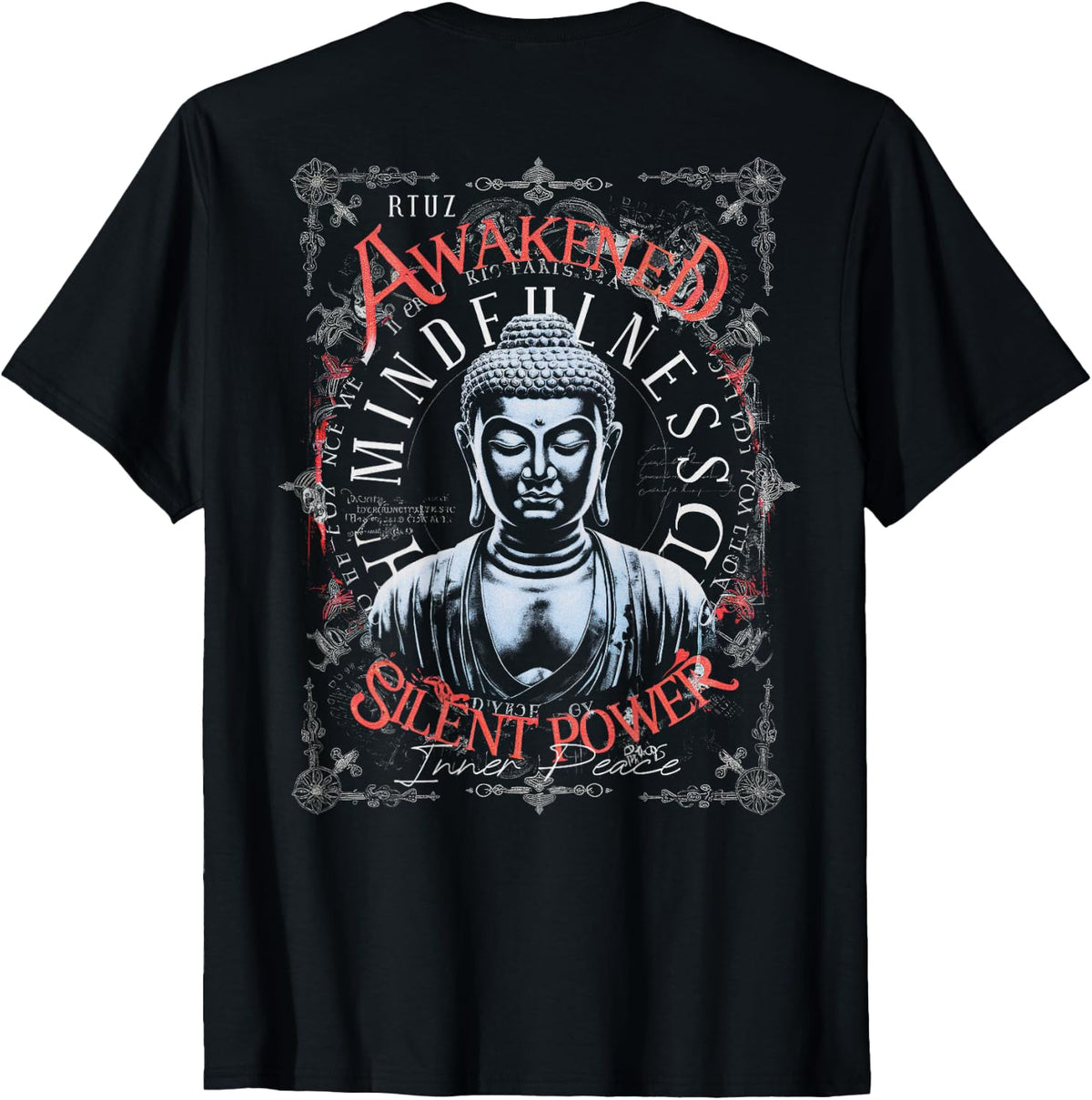 Hip Hop Retro Vintage Edgy Y2K Back Print Streetwear Buddha T-Shirt